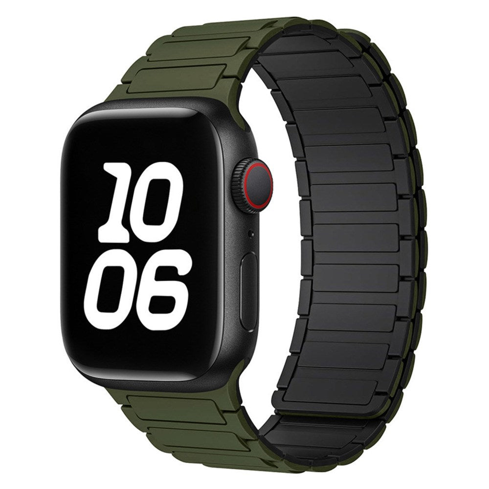 Apple Watch (42/44/45/46/49 mm) Lippa Magnetisk Silikonreim - Mørkegrønn