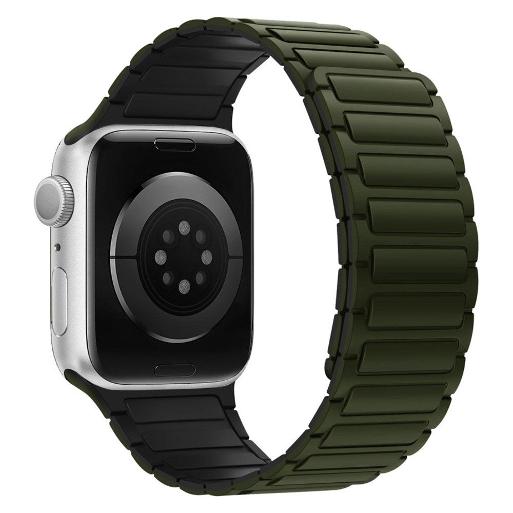 Apple Watch (42/44/45/46/49 mm) Lippa Magnetisk Silikonreim - Mørkegrønn
