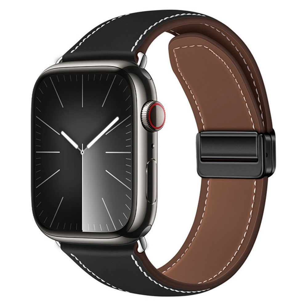 Apple Watch (38/40/41/42 mm) Lippa Magnetisk Klokkerem i Kunstskinn - Svart