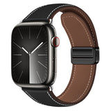 Apple Watch (38/40/41/42 mm) Lippa Magnetisk Klokkerem i Kunstskinn - Svart