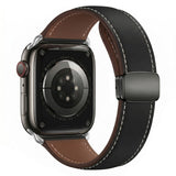 Apple Watch (38/40/41/42 mm) Lippa Magnetisk Klokkerem i Kunstskinn - Svart