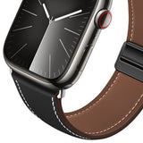 Apple Watch (38/40/41/42 mm) Lippa Magnetisk Klokkerem i Kunstskinn - Svart