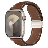 Apple Watch (38/40/41/42 mm) Lippa Magnetisk Klokkerem i Kunstskinn - Brun