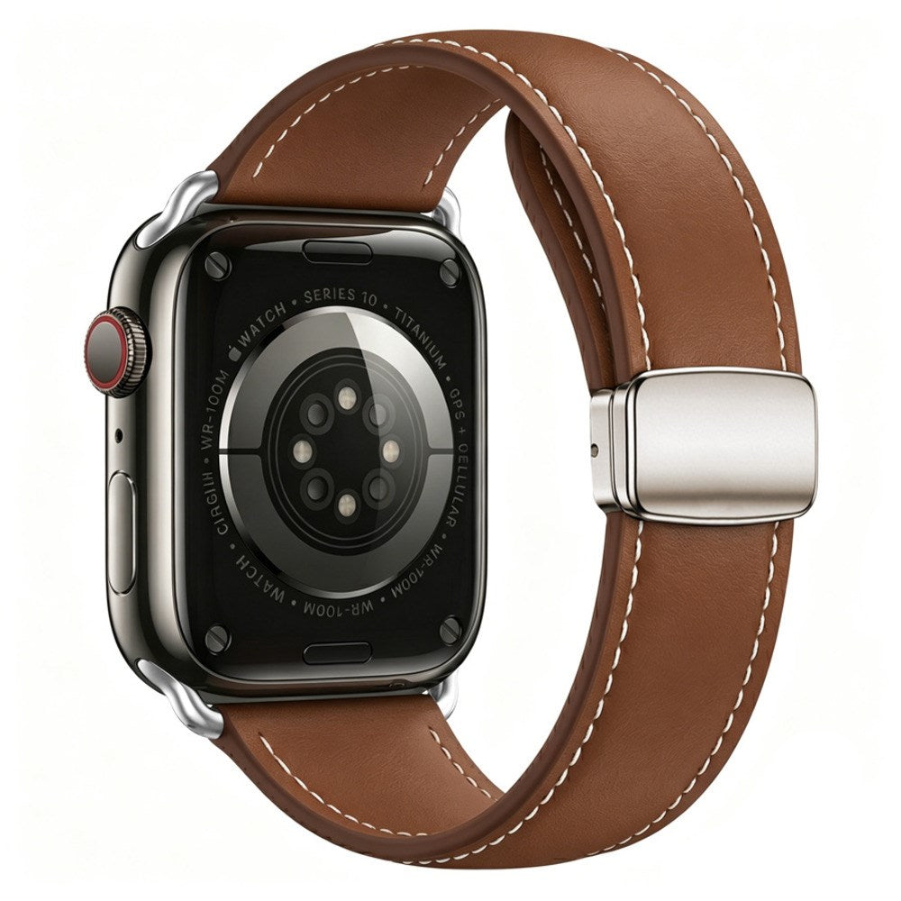 Apple Watch (38/40/41/42 mm) Lippa Magnetisk Klokkerem i Kunstskinn - Brun