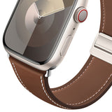 Apple Watch (38/40/41/42 mm) Lippa Magnetisk Klokkerem i Kunstskinn - Brun