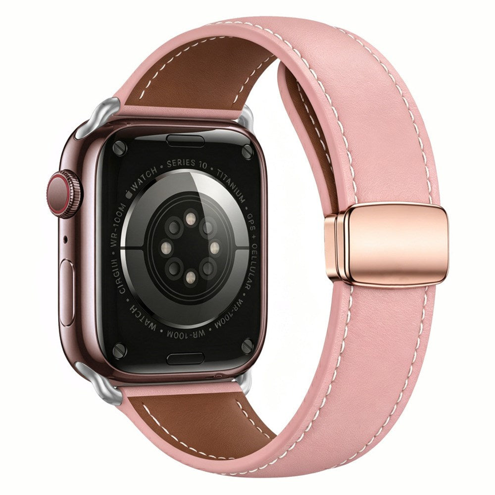 Apple Watch (38/40/41/42 mm) Lippa Magnetisk Klokkerem i Kunstskinn - Rosa