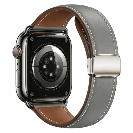 Apple Watch (38/40/41/42 mm) Lippa Magnetisk Klokkerem i Kunstskinn - Grå