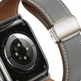 Apple Watch (38/40/41/42 mm) Lippa Magnetisk Klokkerem i Kunstskinn - Grå