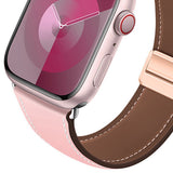 Apple Watch (42/44/45/46/49 mm) Lippa Magnetisk Klokkerem i Kunstskinn - Rosa