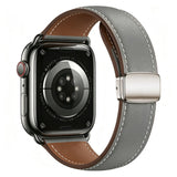 Apple Watch (42/44/45/46/49 mm) Lippa Magnetisk Klokkerem i Kunstskinn - Grå