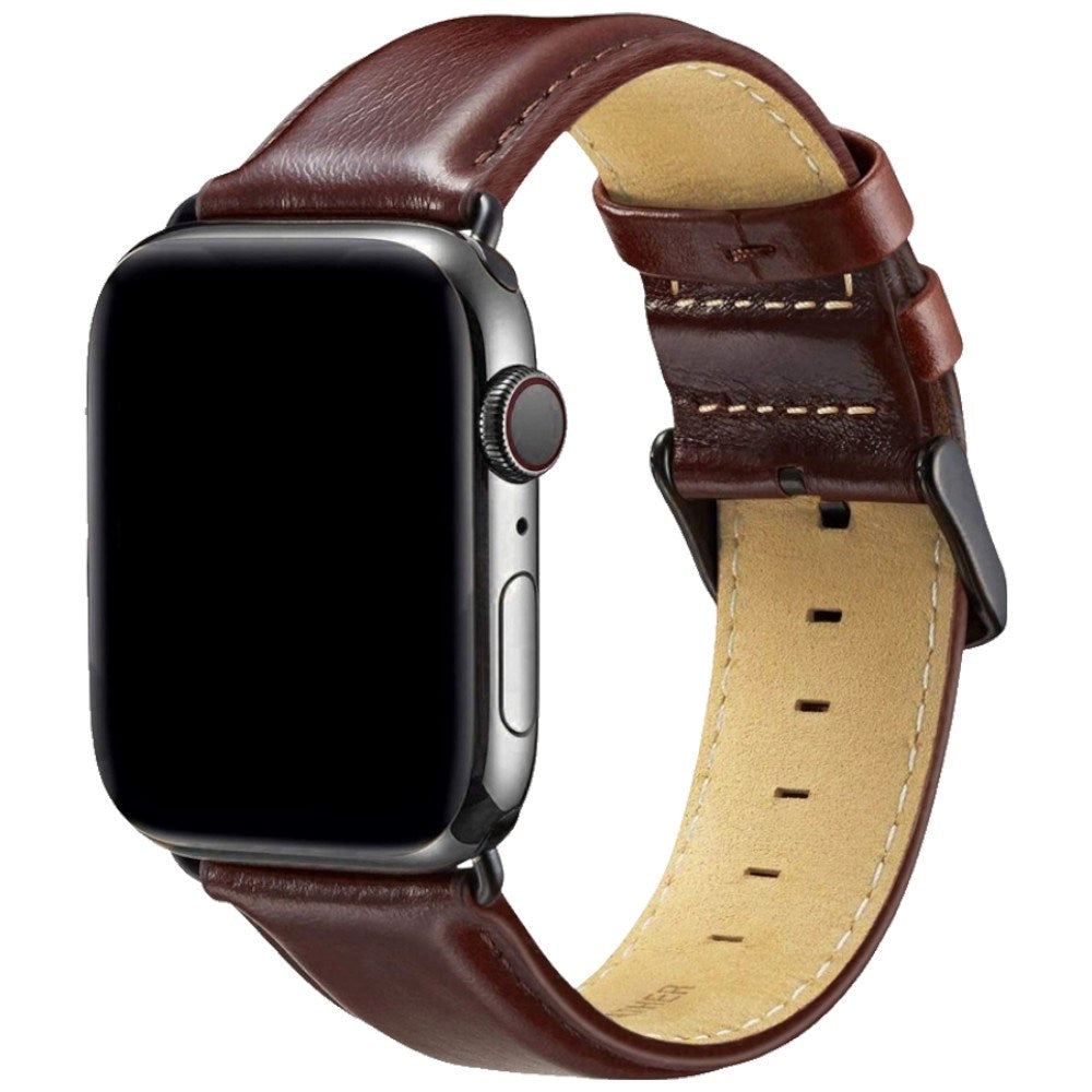 Apple Watch (38/40/41/42 mm) Lippa Klokkerem i Kunstskinn - Mørkebrun