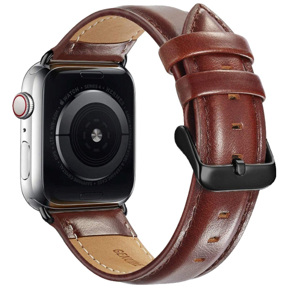 Apple Watch (38/40/41/42 mm) Lippa Klokkerem i Kunstskinn - Mørkebrun