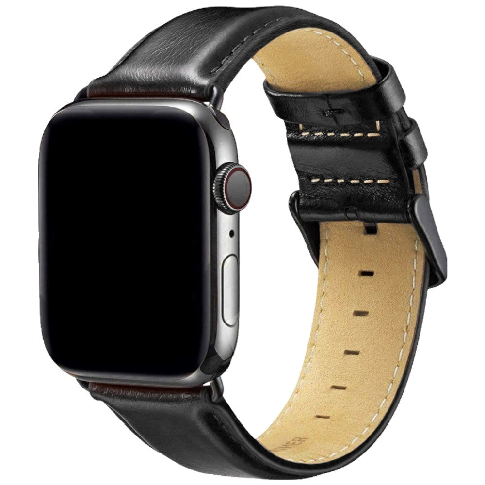 Apple Watch (42/44/45/46/49 mm) Lippa Klokkerem i Kunstskinn - Svart