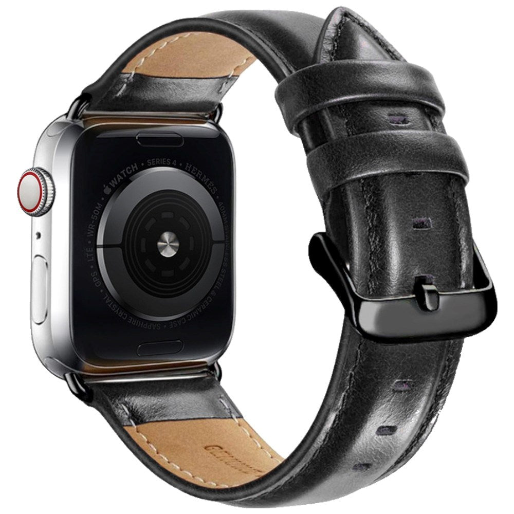 Apple Watch (42/44/45/46/49 mm) Lippa Klokkerem i Kunstskinn - Svart