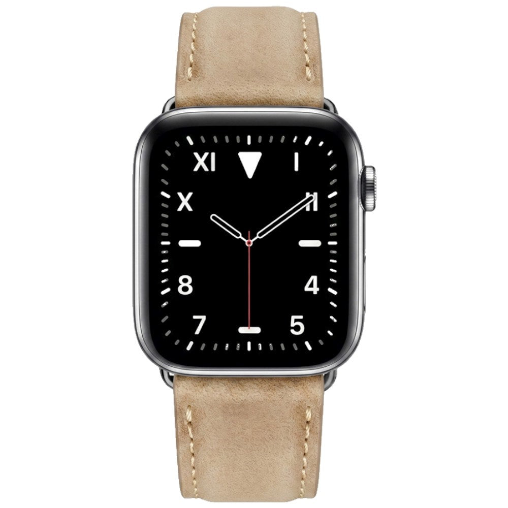 Apple Watch (42/44/45/46/49 mm) Lippa Klokkerem i Kunstskinn - Lysebrun