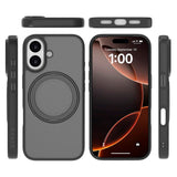 iPhone 17 Lippa Hybrid Plast Deksel m. 360 Roterende Kickstand - MagSafe Kompatibel - Matt / Svart