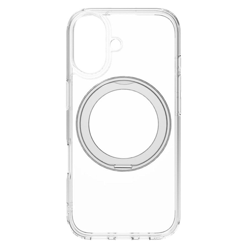 iPhone 17 Lippa Hybrid Plast Deksel m. 360 Roterende Kickstand - MagSafe Kompatibel - Gjennomsiktig / Sølv