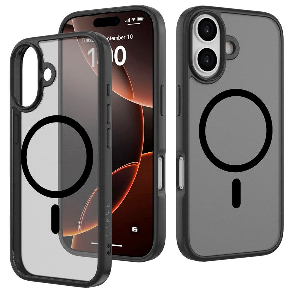 iPhone 17 Lippa Hybrid Plast Deksel - MagSafe Kompatibel - Matt / Svart