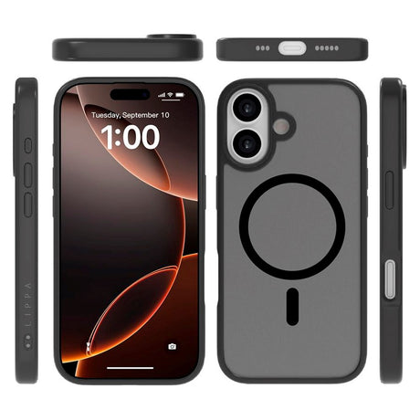 iPhone 17 Lippa Hybrid Plast Deksel - MagSafe Kompatibel - Matt / Svart