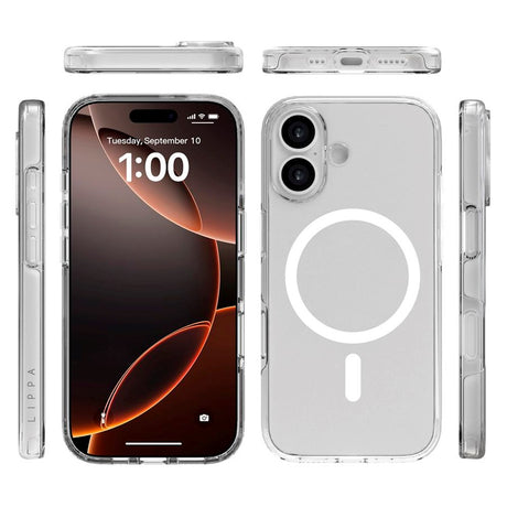 iPhone 17 Lippa Hybrid Plast Deksel - MagSafe Kompatibel - Gjennomsiktig / Hvit
