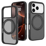 iPhone 17 Pro Lippa Hybrid Plast Deksel m. 360 Roterende Kickstand - MagSafe Kompatibel - Matt / Svart