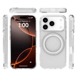 iPhone 17 Pro Lippa Hybrid Plast Deksel m. 360 Roterende Kickstand - MagSafe Kompatibel - Gjennomsiktig / Sølv