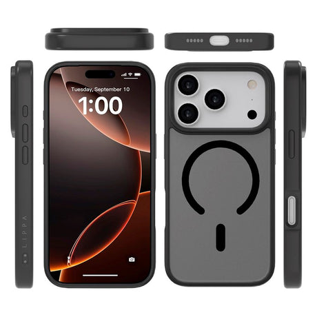 iPhone 17 Pro Lippa Hybrid Plast Deksel - MagSafe Kompatibel - Matt / Svart