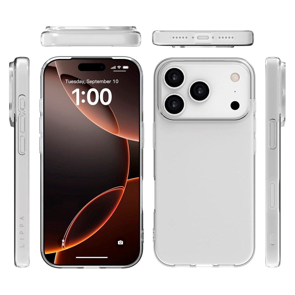 iPhone 17 Pro Lippa Slim Fleksibelt Plast Deksel - Gjennomsiktig