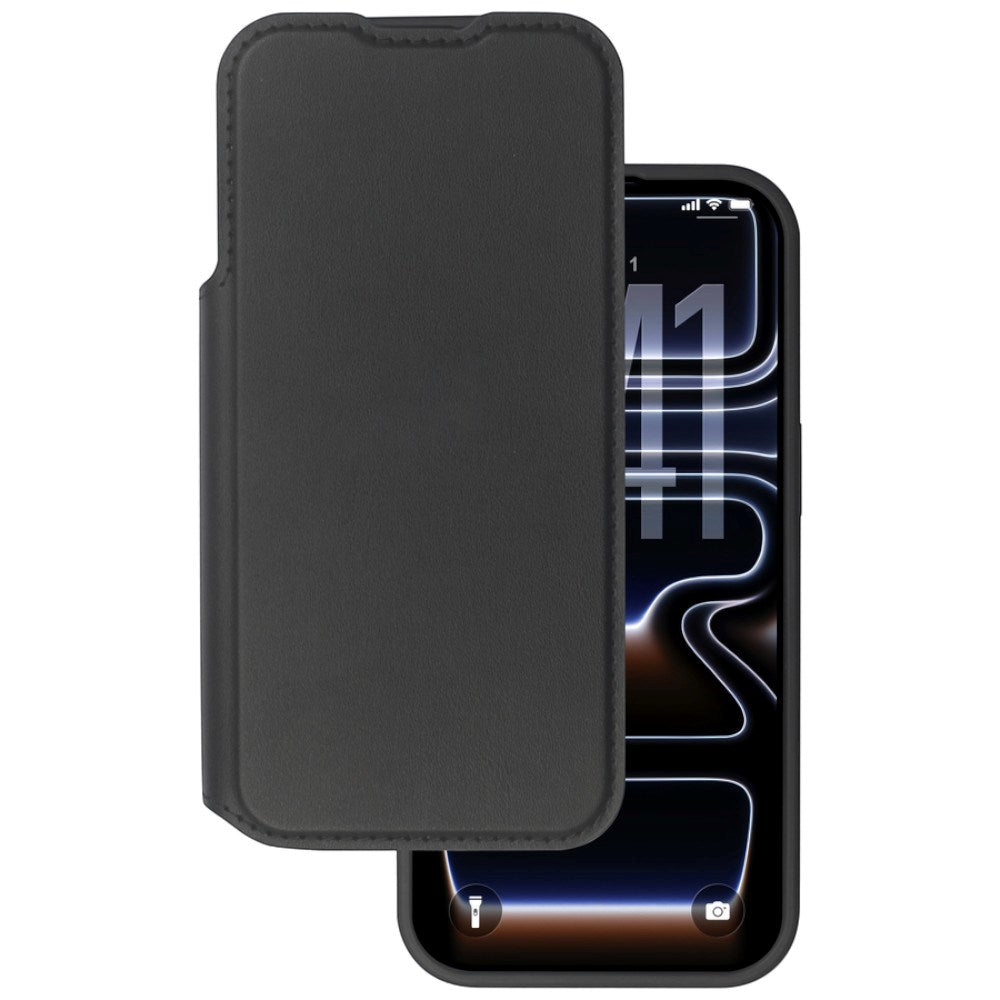 iPhone 17 Pro / 18 Pro Lippa Wallet Kunstskinn 2-i-1 Flip Deksel - MagSafe Kompatibel - Svart