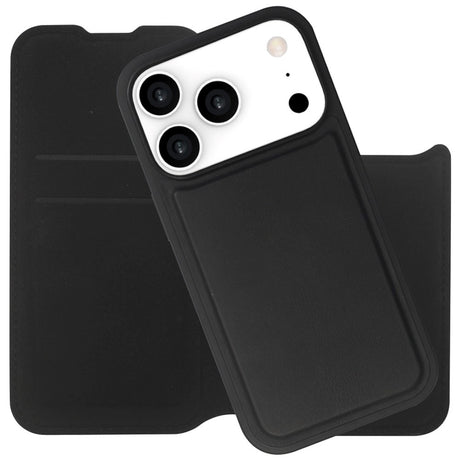 iPhone 17 Pro Max / 18 Pro Max Lippa Wallet Kunstskinn 2-i-1 Flip Deksel - MagSafe Kompatibel - Svart
