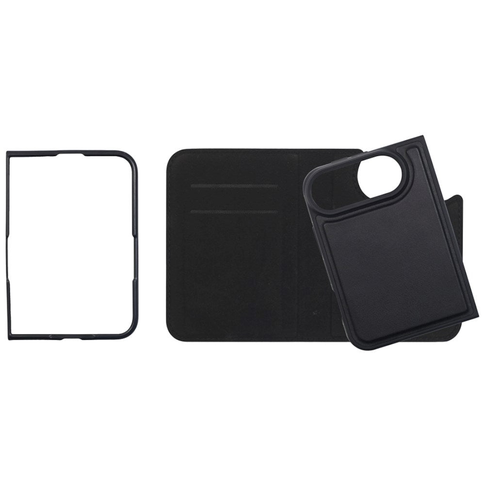 iPhone Duo Lippa Wallet i Kunstskinn med Flipdeksel - MagSafe Kompatibel - Svart