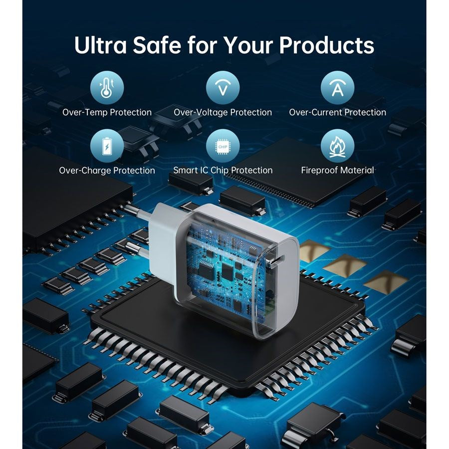 Lippa 20W Vegglader med USB-C - Power Delivery - Hvit