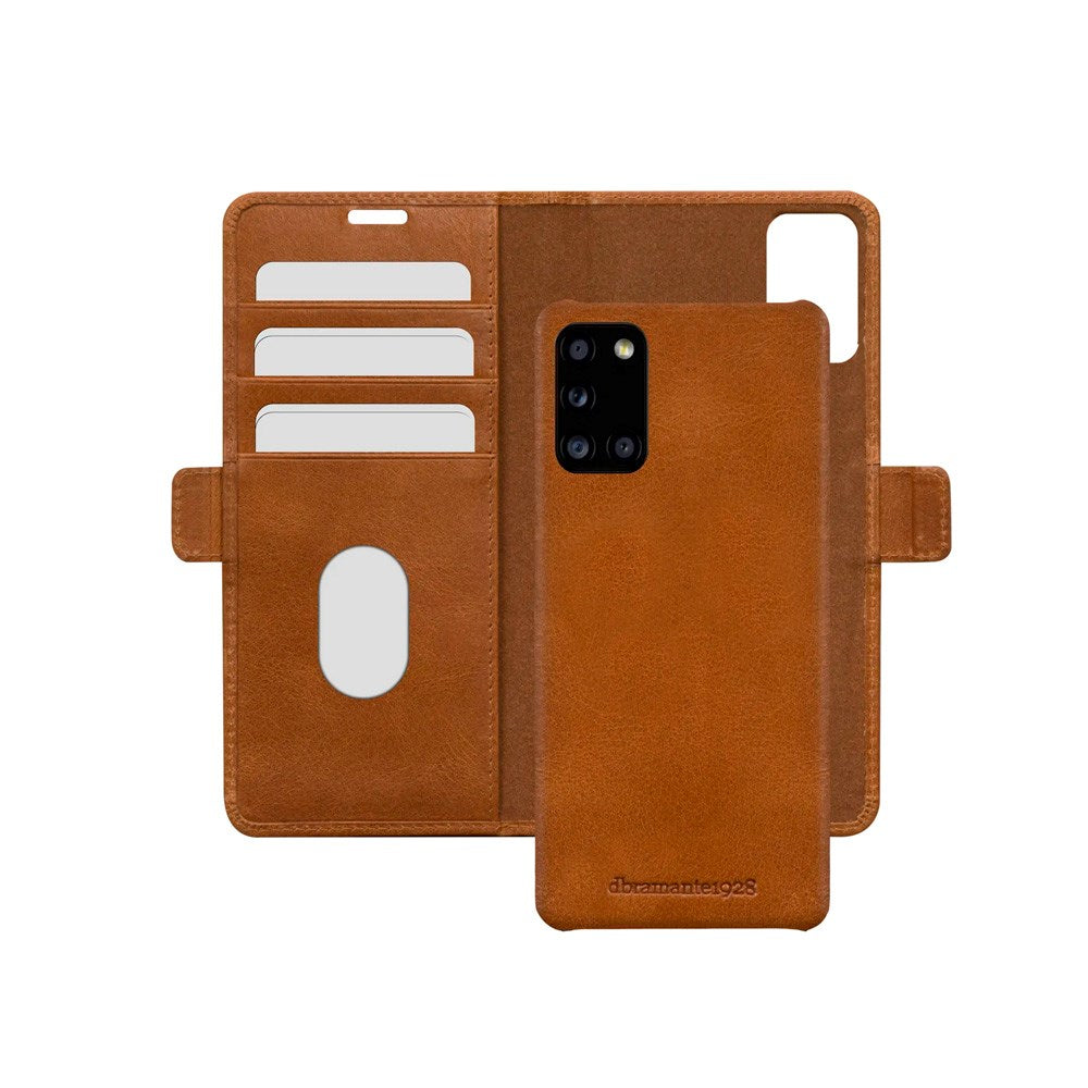 Samsung Galaxy A52s (5G) / A52 (4G / 5G) dbramante1928 Lynge 2-i-1 Ekte Skinn Flip Deksel - Tan