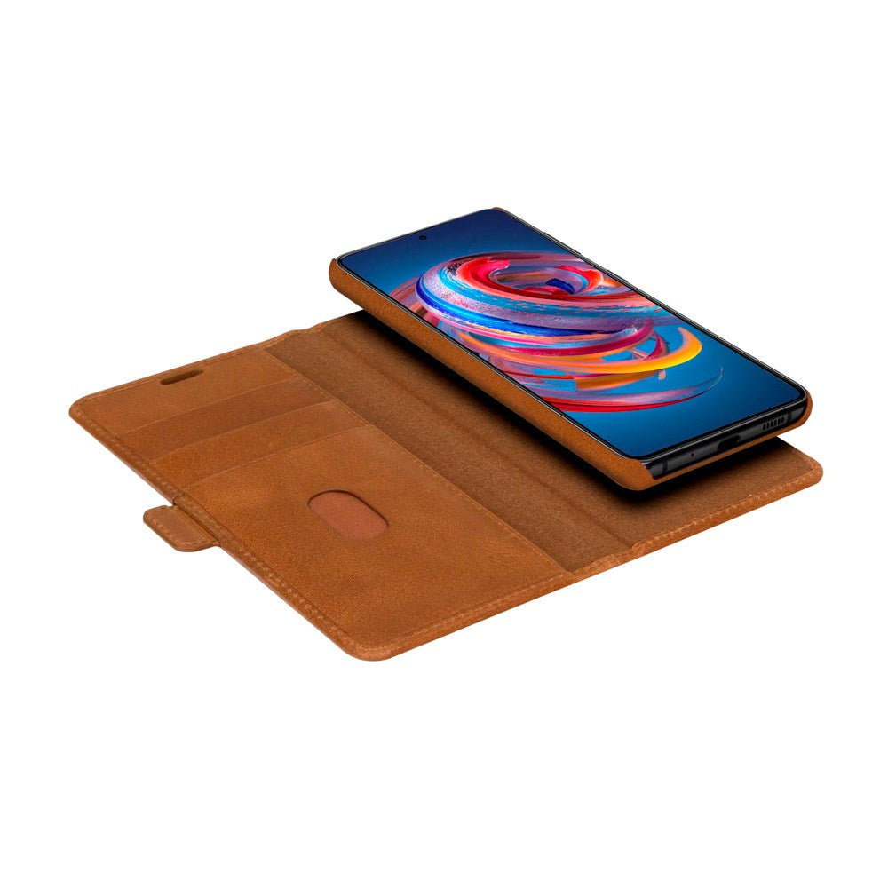 Samsung Galaxy A52s (5G) / A52 (4G / 5G) dbramante1928 Lynge 2-i-1 Ekte Skinn Flip Deksel - Tan
