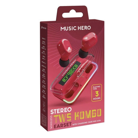 Music Hero True Wireless In-Ear Hodetelefoner - Rød