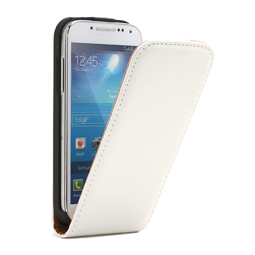 Samsung Galaxy S4 Mini Skinn Flip Etui V2 Hvit