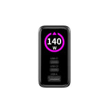 Display Vegglader Mobile Origin GaN 140 W med 2x USB-C + 1x USB-A - Svart