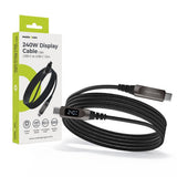 Mobile Origin 240W USB-C til USB-C Kabel med Skjerm - 1,5 m - Svart
