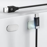 Magnetisk USB-C til USB-A-kabel fra Mobile Origin 27W med 2 Selvklebende Magnetiske Puter - 1,5 M - Svart