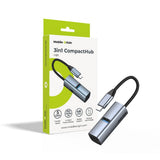 Mobile Origin 3-i-1 USB-C Hub - USB-A / USB-C / HDMI - Grå