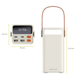 Mobile Origin 50 000 mAh Utendørs Powerbank med 65W - 2 x USB-C - 2 x USB-A - Lommelykt - Håndtak - Hvit