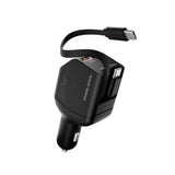 4-i-1 Billader 90W Mobile Origin med USB-C + USB-A og 2x Uttrekkbar USB-C-kabel – Svart