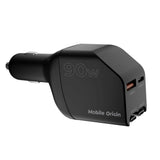4-i-1 Billader 90W Mobile Origin med USB-C + USB-A og 2x Uttrekkbar USB-C-kabel – Svart