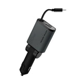 3-i-1 Billader 50W Mobile Origin med USB-C + USB-A og Uttrekkbar USB-C-kabel – Grå