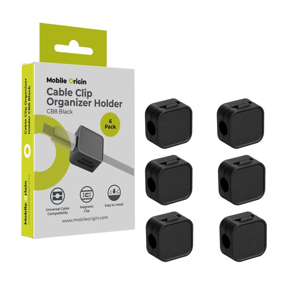 Mobile Origin Magnetisk Kabelholder - 6 stk. - Svart