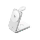 3-i-1 Qi2 Sammenleggbar Trådløs Lader Mobile Origin - Telefon, Apple Watch & Øretelefoner – Sølv