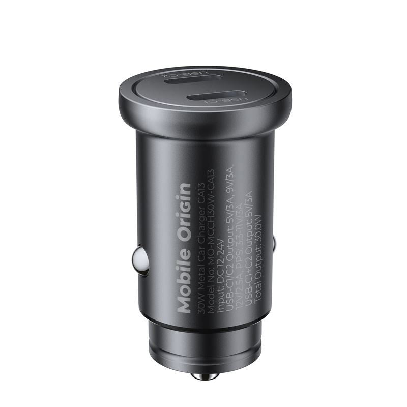Bilopplader Mobile Origin 30 W med 2x USB-C - Svart