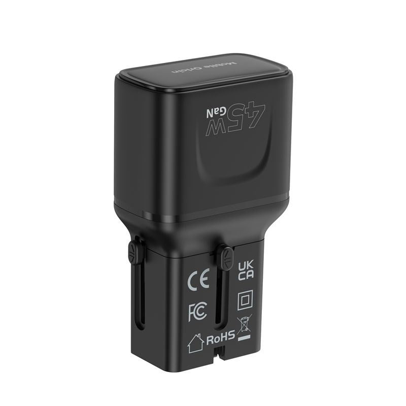 Reiseadapter Mobile Origin 45W EU / US / UK / AU - Svart