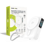 Mobile Origin 10 000 mAh Powerbank med Trådløs Lading / Innebygd USB-C Kabel - MagSafe / Qi2 Kompatibel - Hvit