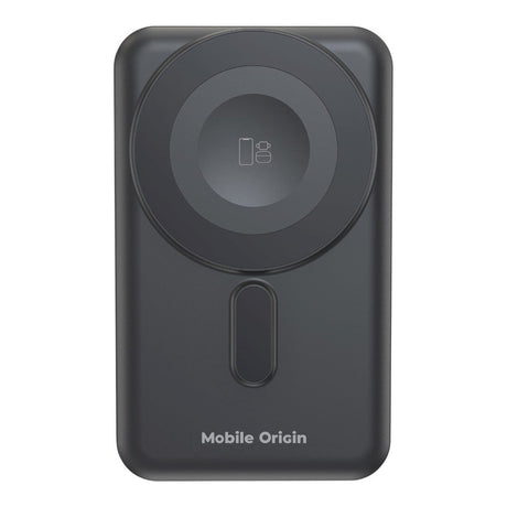 Magnetisk Powerbank 10000mAh Mobile Origin – USB-C og Lightning-kabel - Grå